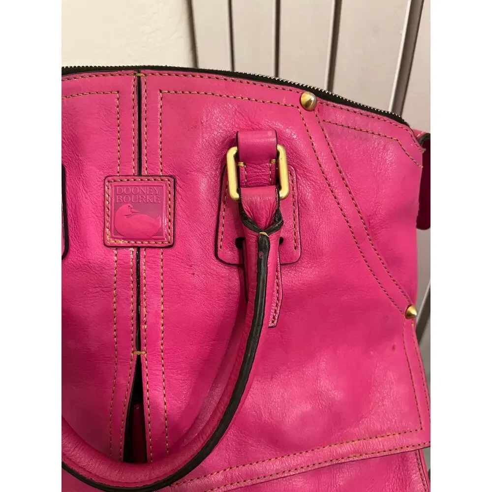 Dooney & Bourke Florentine Clayton Satchel Hot Pink Large - Picture 9 of 14